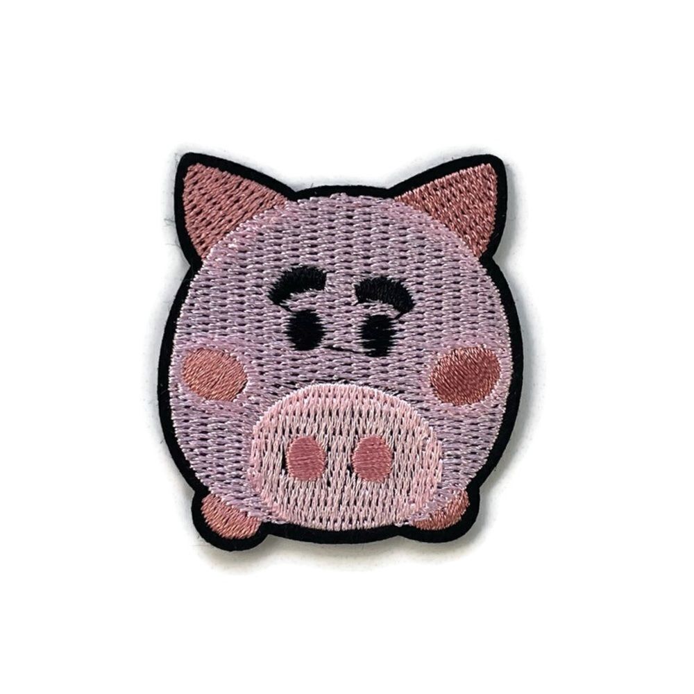 Pink Pig Small Embroidered Patch